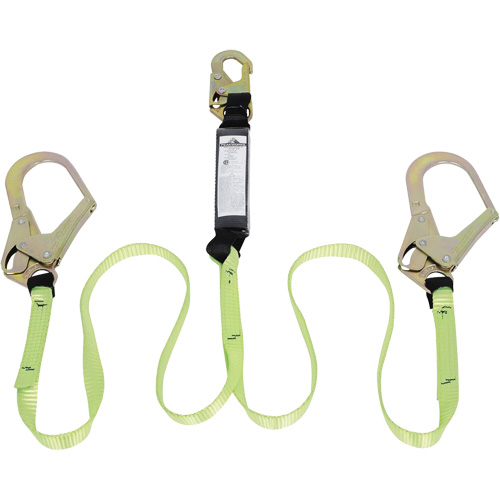 SA-54022-4 Shock Absorbing Lanyard, 4', Form Hook Center, Snap Hook Leg Ends, Polyester Quali-T-Solutions