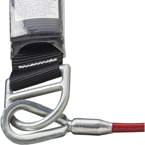 SA-5500-4 Longe &agrave; amortisseur de choc, 4', Point d'ancrage &agrave; Crochet mousqueton, Crochet mousqueton aux jambes, Acier galvanis&eacute; Quali-T-Solutions