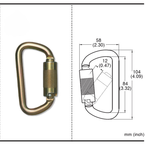 CP-03015-2 Mousqueton zingu&eacute; avec ouverte de portique de 3/4", Acier Quali-T-Solutions