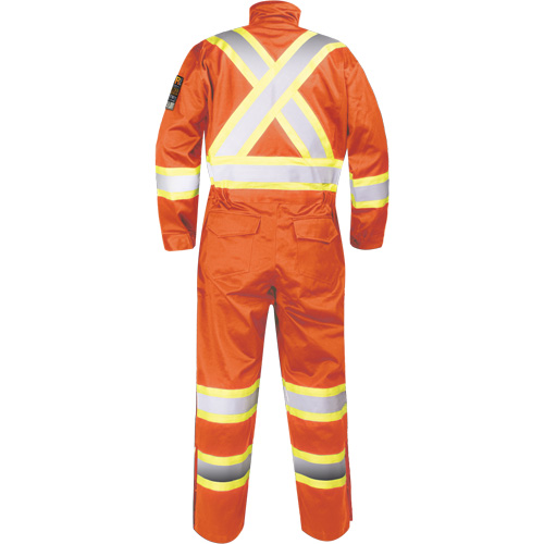 Fire-Resistant Coverall with High-Visibility Bands, Size Small, Orange Quali-T-Solutions