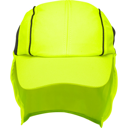 Chapeaux de refroidissement avec voiles pour le cou, Lime haute visibilit&eacute; Quali-T-Solutions