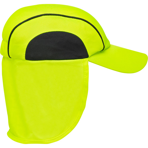 Chapeaux de refroidissement avec voiles pour le cou, Lime haute visibilit&eacute; Quali-T-Solutions