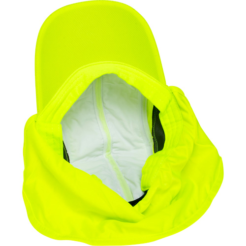 Chapeaux de refroidissement avec voiles pour le cou, Lime haute visibilit&eacute; Quali-T-Solutions