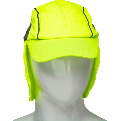 Chapeaux de refroidissement avec voiles pour le cou, Lime haute visibilit&eacute; Quali-T-Solutions