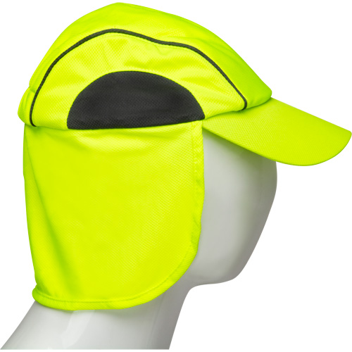 Chapeaux de refroidissement avec voiles pour le cou, Lime haute visibilit&eacute; Quali-T-Solutions