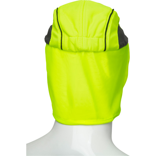 Chapeaux de refroidissement avec voiles pour le cou, Lime haute visibilit&eacute; Quali-T-Solutions