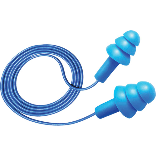 Hush 50-25 Reusable Metal Detectable Earplugs, Corded, One-Size, Bulk - Box, 25 NRR dB Quali-T-Solutions