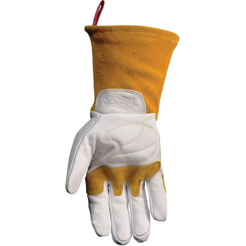 Gants de soudeur TIG/MIG de premi&egrave;re qualit&eacute; avec dos en cuir de vache refendue isol&eacute;es et ignifug&eacute;s Caiman, Cuir fleur de ch&egrave;vre, Taille T-Grand Quali-T-Solutions