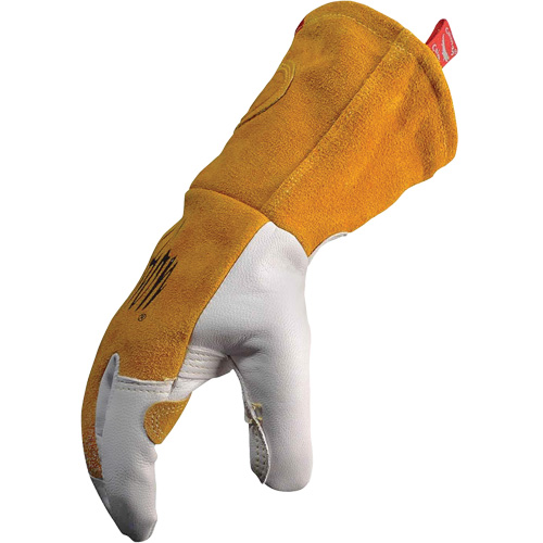 Gants de soudeur TIG/MIG de premi&egrave;re qualit&eacute; avec dos en cuir de vache refendue isol&eacute;es et ignifug&eacute;s Caiman, Cuir fleur de ch&egrave;vre, Taille T-Grand Quali-T-Solutions