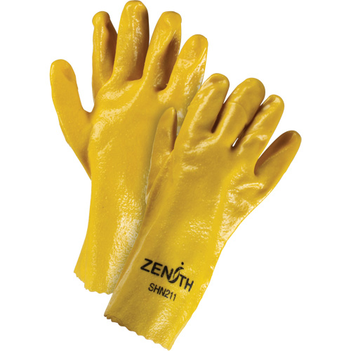 Rough-Finish Chemical-Resistant Gloves, Size 9, 12" L, PVC, Interlock Inner Lining, 47-mil Quali-T-Solutions