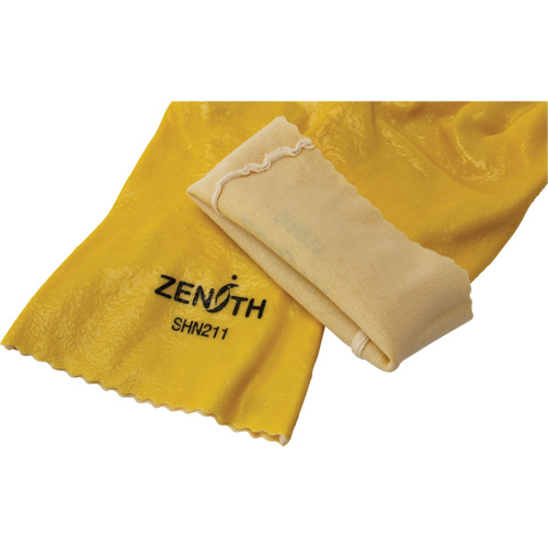 Rough-Finish Chemical-Resistant Gloves, Size 9, 12" L, PVC, Interlock Inner Lining, 47-mil Quali-T-Solutions