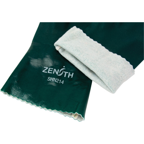 Gants verts &agrave; double enduit, 12" lo, PVC, Doublure en Jersey de coton, 70 mils Quali-T-Solutions