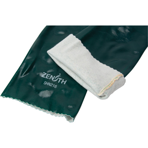 Double Dipped Green Gloves, 18" L, PVC, Cotton Jersey Inner Lining, 70-mil Quali-T-Solutions