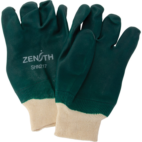 Gants verts &agrave; double enduit, 10" lo, PVC, Doublure en Jersey de coton, 70 mils Quali-T-Solutions