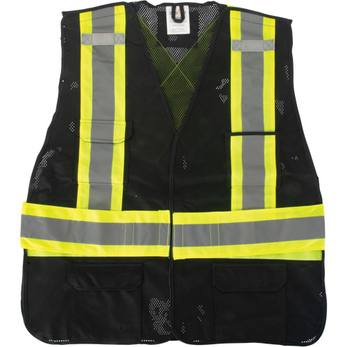Veste d'arpenteur conforme aux normes de la CSA, Noir, Moyen, Polyester Quali-T-Solutions