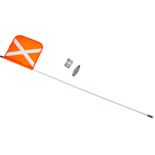 Tige de s&eacute;curit&eacute; robuste, Fixation Filet&eacute;, Hauteur 5', Orange avec X r&eacute;fl&eacute;chissant Quali-T-Solutions