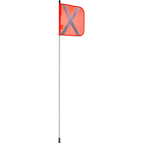 Tige de s&eacute;curit&eacute; robuste, Fixation Filet&eacute;, Hauteur 5', Orange avec X r&eacute;fl&eacute;chissant Quali-T-Solutions