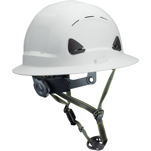 Casque Fibre Metal de style escalade avec bordure compl&egrave;te, R&eacute;pond aux normes CSA type 2, Suspension Rochet, Ventil&eacute; Quali-T-Solutions