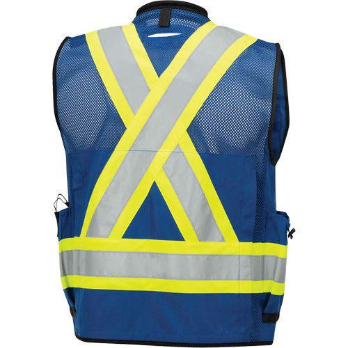 6681 Veste d'arpenteur antimicrobienne haute visibilit&eacute; avec dos en maille, Bleu royal, Petit, Polyester Quali-T-Solutions