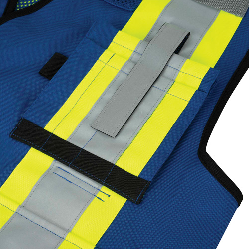 6681 Veste d'arpenteur antimicrobienne haute visibilit&eacute; avec dos en maille, Bleu royal, Petit, Polyester Quali-T-Solutions