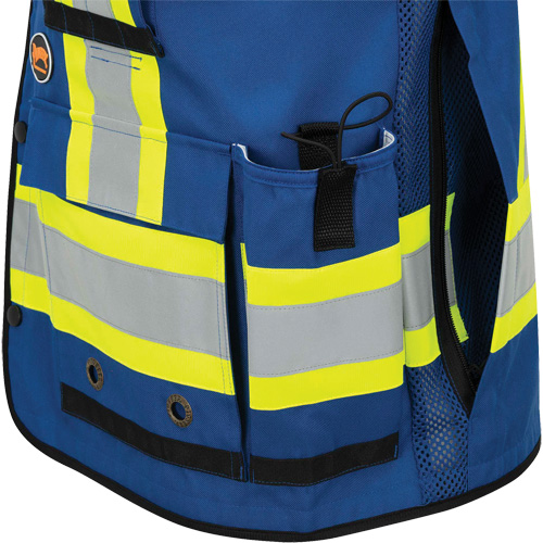 6681 Veste d'arpenteur antimicrobienne haute visibilit&eacute; avec dos en maille, Bleu royal, Petit, Polyester Quali-T-Solutions