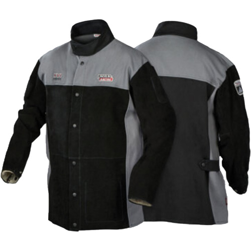XVI Series Heavy-Duty FR Welding Jacket, Leather, Medium, Black Quali-T-Solutions
