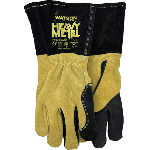 2780 Thrasher MIG/Stick Welding Gloves, Split Cowhide, Size Small Quali-T-Solutions