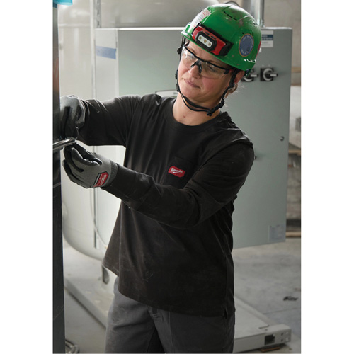 GRIDIRON Long Sleeve Pocket T-Shirt, Women's, X-Small, Black Quali-T-Solutions