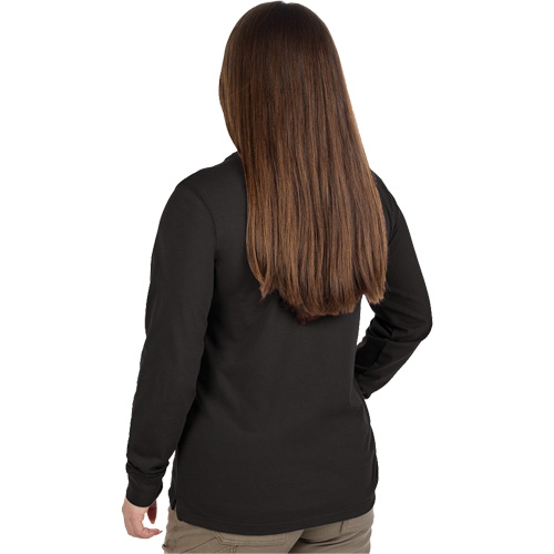 GRIDIRON Long Sleeve Pocket T-Shirt, Women's, X-Small, Black Quali-T-Solutions
