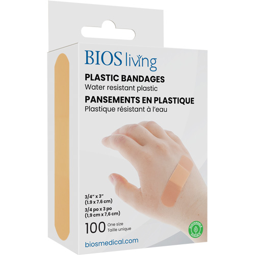 Water-Resistant Bandages, Rectangular/Square, 3", Plastic, Sterile Quali-T-Solutions