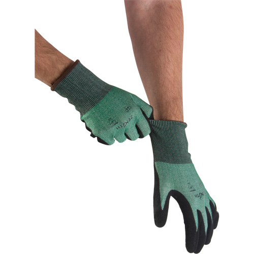 Gants l&eacute;gers et haute dext&eacute;rit&eacute; r&eacute;sistants &agrave; la coupe, Taille 8, Calibre 21, Rev&ecirc;tement Mousse de nitrile, Enveloppe en Acier inoxydable/PEHP, ASTM ANSI niveau A3 Quali-T-Solutions