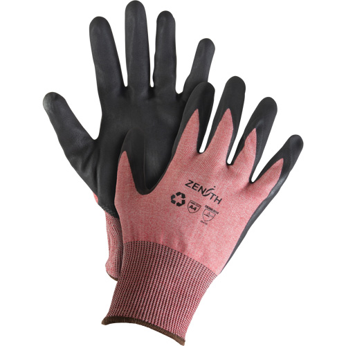 Gants &eacute;cologiques, l&eacute;gers, et r&eacute;sistants &agrave; la coupe, &agrave; haute dext&eacute;rit&eacute;, Taille 10, Calibre 18, Rev&ecirc;tement Mousse de nitrile, Enveloppe en Acier inoxydable/PEHP/rPET, ASTM ANSI niveau A4 Quali-T-Solutions