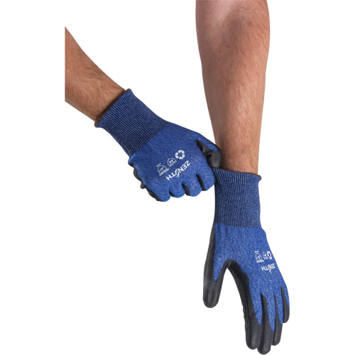 Gants &eacute;lastiques &eacute;cologiques r&eacute;sistants &agrave; la coupe, Taille 10, Calibre 18, Rev&ecirc;tement Polyur&eacute;thane, Enveloppe en Acier inoxydable/PEHP/rPET, ASTM ANSI niveau A5 Quali-T-Solutions