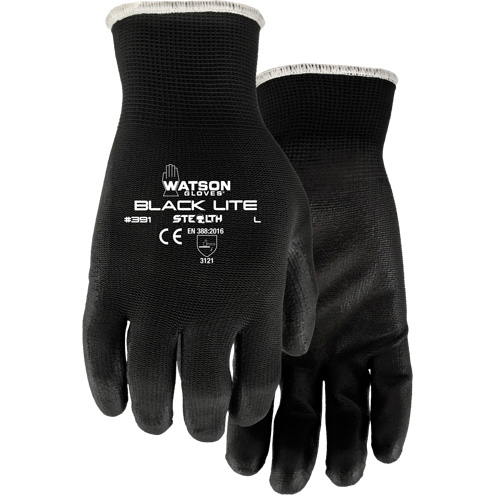 Gants 391 Stealth Black Lite, T-petit, R&ecirc;vetement Polyur&eacute;thane, Enveloppe en Polyester Quali-T-Solutions