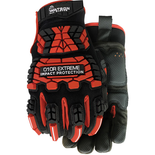 010R Extreme Red Impact Resistant Gloves, X-Small, Microfibre Palm, Hook & Loop Cuff Quali-T-Solutions
