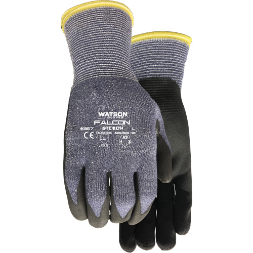 Gants r&eacute;sistant &agrave; la coupe Stealth Falcon 367, Taille Petit, Calibre 15, Rev&ecirc;tement Mousse de nitrile, Enveloppe en Fibre de verre/PEHP/Nylon/Spandex, ASTM ANSI niveau A3/EN 388 niveau C Quali-T-Solutions