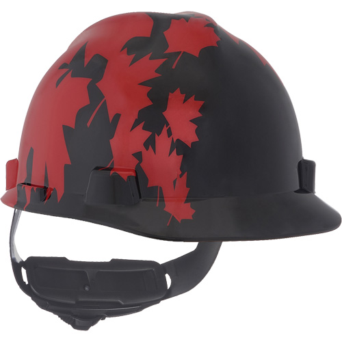 Specialty V-Gard&reg; Hard Hat, Ratchet Suspension, Black/Red Quali-T-Solutions