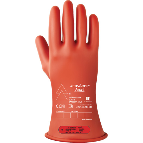 ActivArmr&reg; RIG R011RUL Ultra-Lightweight Electrical Insulated Gloves, ASTM Class 0, Size 8, 11" L Quali-T-Solutions