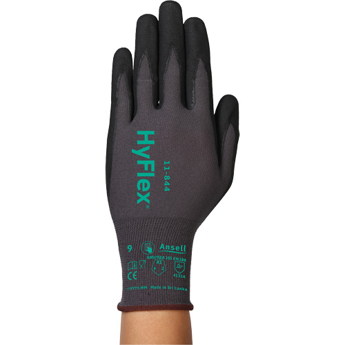 Gants Hyflex 11-844, Taille 5/2T-petit, Calibre 15, Rev&ecirc;tement Mousse de nitrile, Enveloppe en Nylon/Spandex, ASTM ANSI niveau A1/EN 388 niveau 1/EN 388 niveau A Quali-T-Solutions