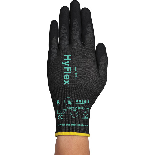 HyFlex&reg; 11-594 Cut-Resistant Gloves, Size 12/3X-Large, 18 Gauge, Nitrile Coated, HPPE/Intercept Shell, ASTM ANSI Level A9/EN 388 Level F Quali-T-Solutions