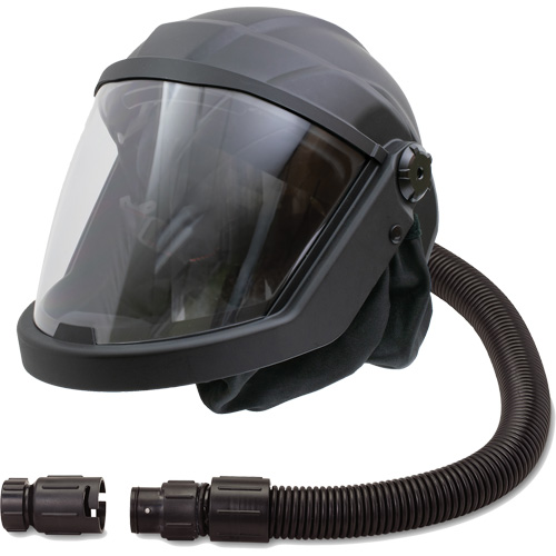 Masque respiratoire &agrave; adduction d'air et casque avec valve anti-refoulement DEFENDER, Universel, Pi&egrave;ce faciale Quali-T-Solutions