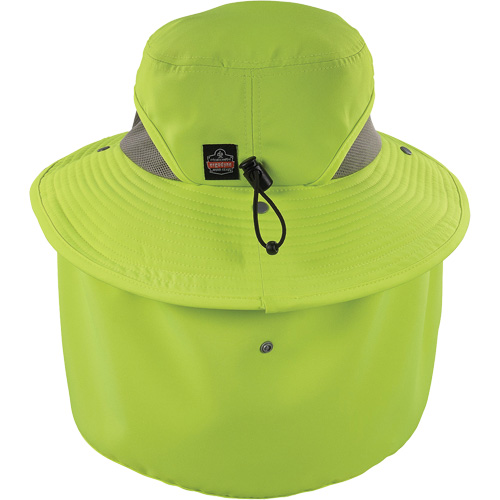 Chapeau de garde forestier 8934 Chill-Its avec prot&egrave;ge-nuque, grand/tr&egrave;s-grand, Lime haute visibilit&eacute; Quali-T-Solutions