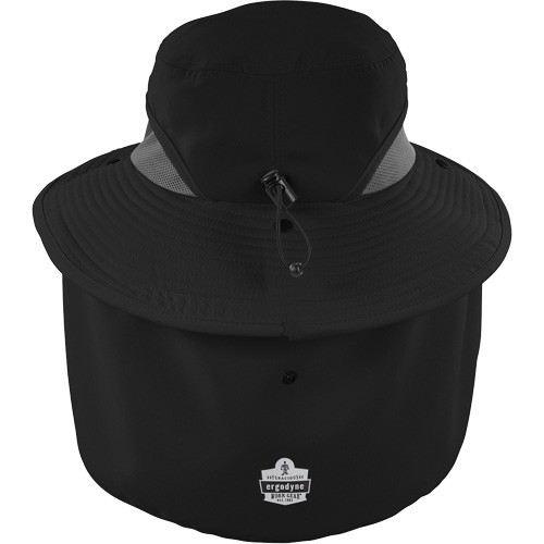 Chapeau de garde forestier 8934 Chill-Its avec prot&egrave;ge-nuque, petit/moyen, Noir Quali-T-Solutions