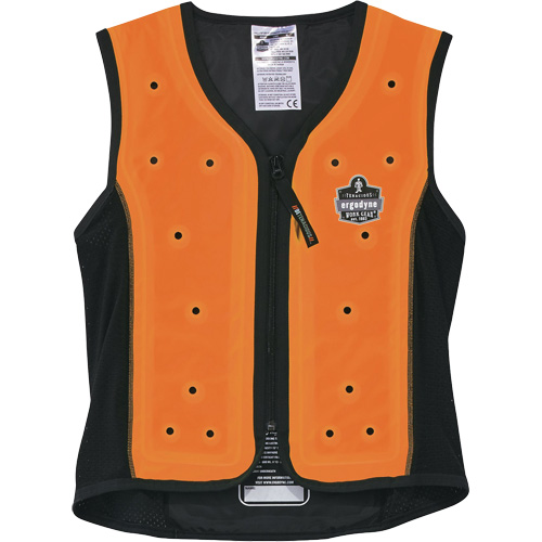 Veste de refroidissement &eacute;vaporatif Chill-Its 6685 avec fermeture &agrave; glissi&egrave;re, Moyen, Orange Quali-T-Solutions