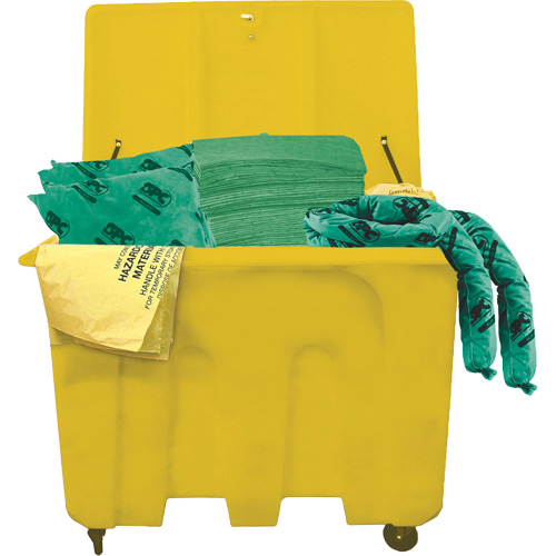 Trousse de d&eacute;versements de produits chimiques pour camion SPC HazWik, Mati&egrave;res dangereuses, Bac, Absorbance de 160 gal. US Quali-T-Solutions