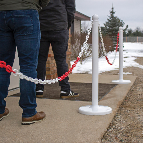 Chaîne de barri&egrave;re en plastique &agrave; deux couleurs, Vert/Blanc Quali-T-Solutions
