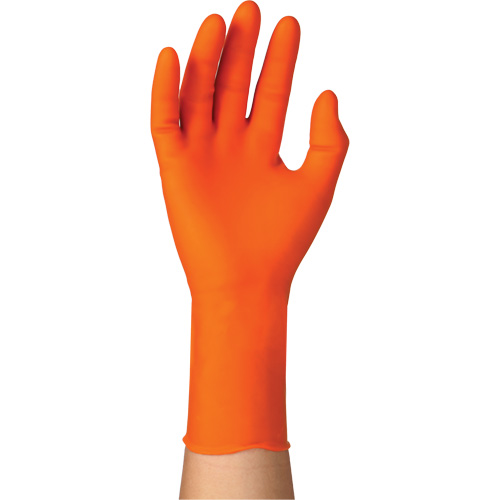 Gants jetables TOUCHNTUFF 93-800, 6,5/7, Latex/N&eacute;opr&egrave;ne/Nitrile, 23,6-mils, Sans poudre, Orange Quali-T-Solutions