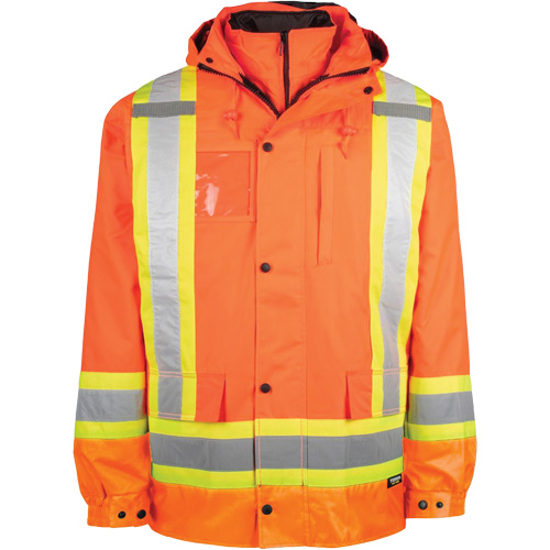 Manteau haute visibilit&eacute; 7-en-1, Polyester, Orange haute visibilit&eacute;, T-Grand Quali-T-Solutions