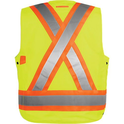 High-Visibility Surveyor's Vest, High Visibility Orange, Small, Polyester Quali-T-Solutions