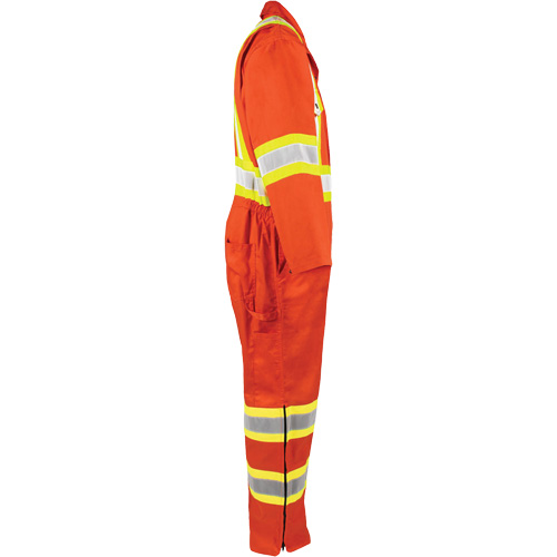 Combinaison non doubl&eacute;e haute visibilit&eacute;, Grand, Orange haute visibilit&eacute; Quali-T-Solutions